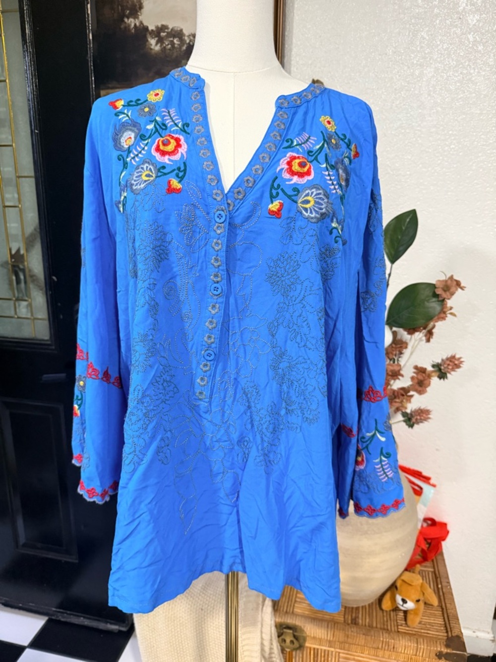 ST.LAREINA Bright Blue Cotton Blend Top